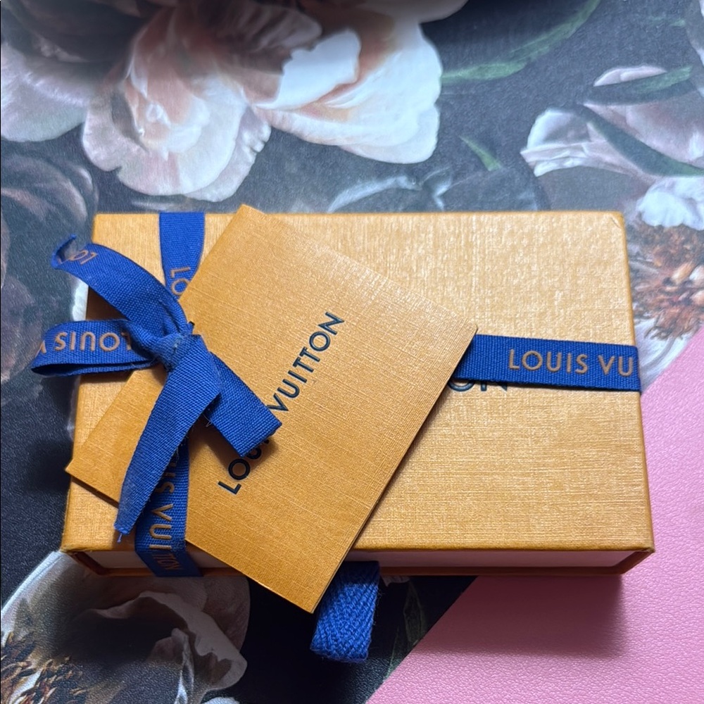 Louis Vuitton Gold Box with Blue Ribbon